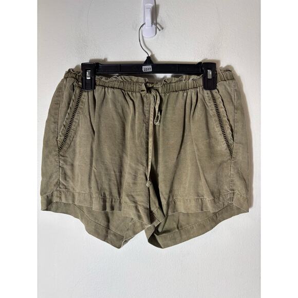 Cloth and Stone Army Green Draw String Cotton Short Shorts Sz M - Picture 2 of 2